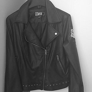 Black vegan leather jacket